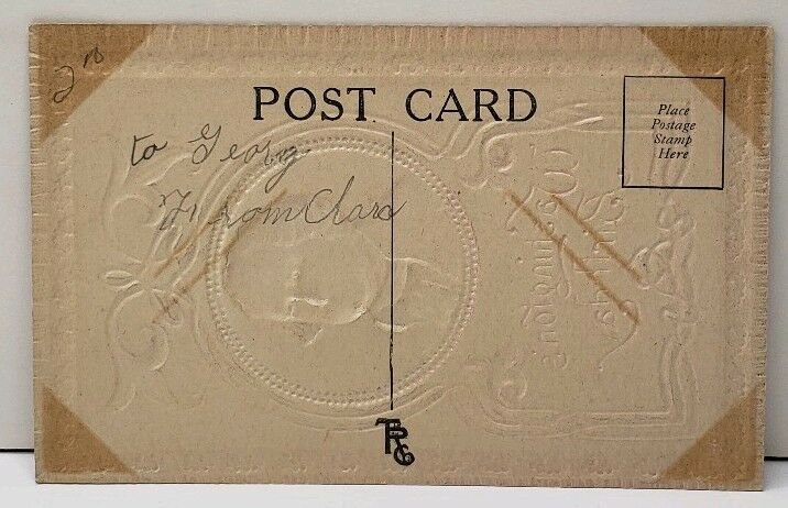 Washington's Birthday Golden Bronze Airbrushed Embossed Postcard E9