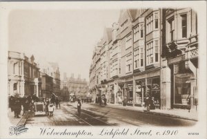 Staffordshire Postcard - Lichfield Street, Wolverhampton, c.1910 -  RR13642