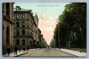 HALIFAX NS CANADA HOLLIS STREET ANTIQUE POSTCARD