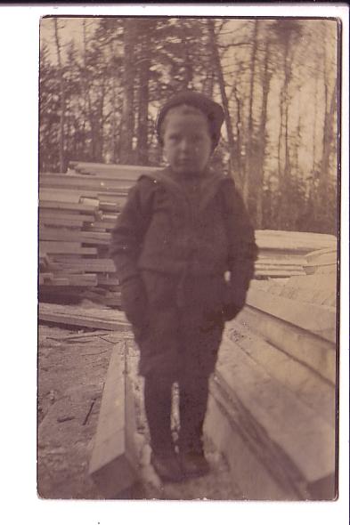 Real Photo, Boy Outdoors in Winter Clothes