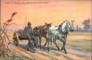 Manchukuo Manchuria China Native Farmer Horse Team Old Postcard