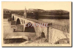Pont St Benezet and Avignon- Chapel - Old Postcard