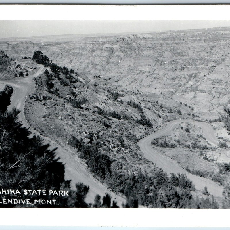 c1910s Glendive, MT RPPC Makoshika State Park Sharp Birds Eye Real Photo PC A204