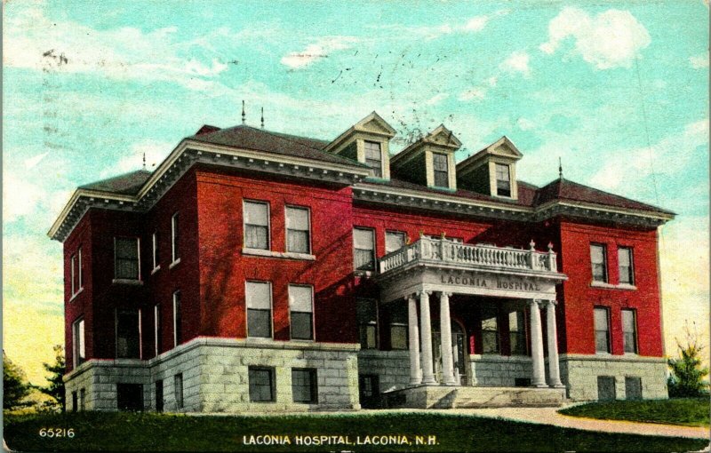 Hospital Building Laconia New Hampshire NH 1915 DB Postcard D12