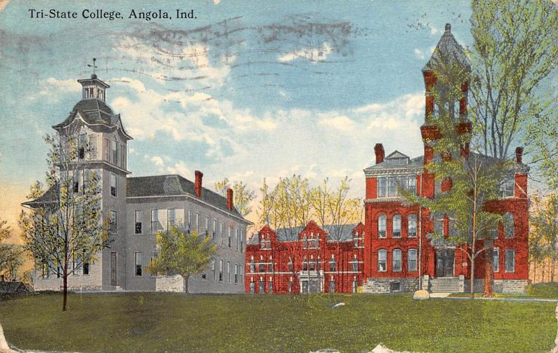 Angola Indiana 1916 Postcard Tri-State College