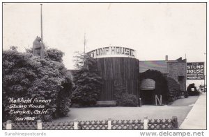 California Eureka World Famous Stump House Redwood Tree Real Photo