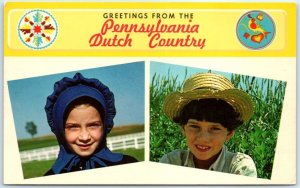 Young Amish Children - Greetings from the Pennsylvania Dutch Country, USA