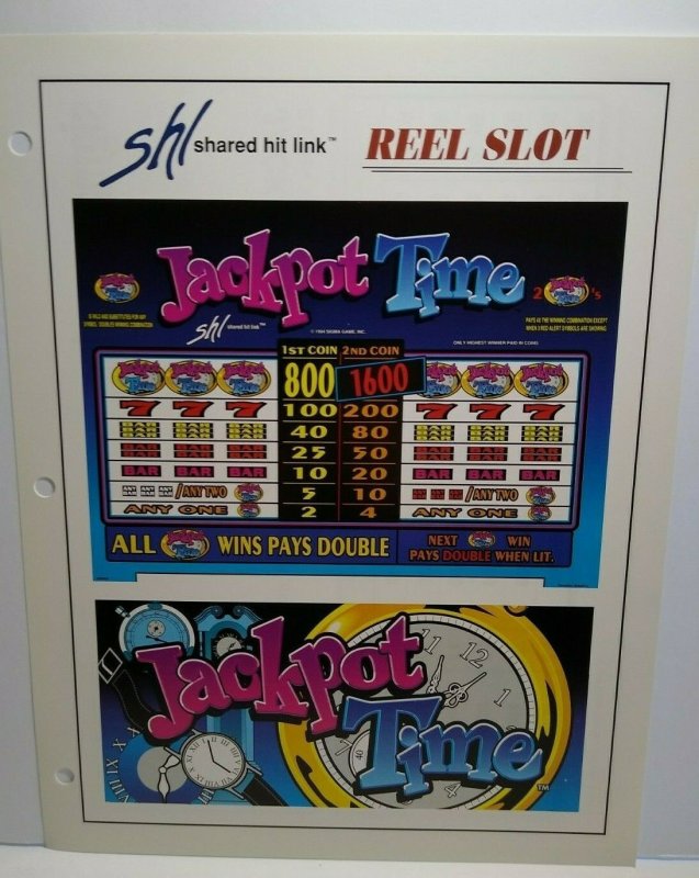 Sigma Slot Machine FLYER Jackpot Time Video Casino Vintage Gaming Art Sheet 1994 