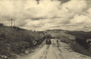 belgian congo, MATADI, Road Scene with Car (1940s) Photo-Congo