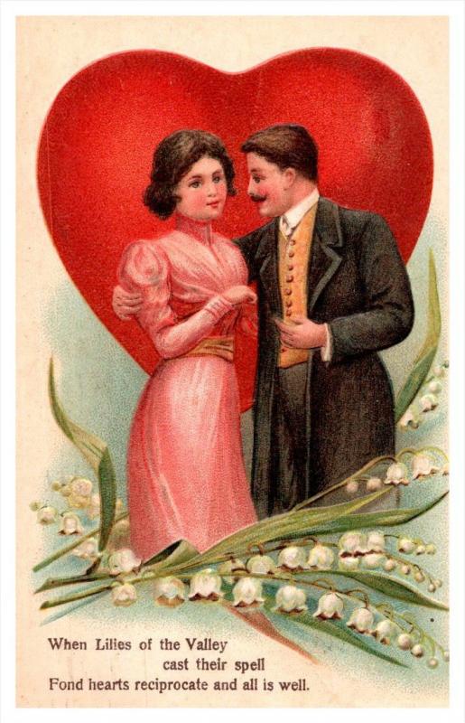 Couple  front of Giant Red heart , Love Poem