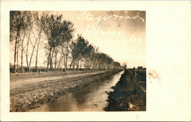 Vtg Postcard 1907 RPPC Stage Road Between Yerington and Wabash Nevada