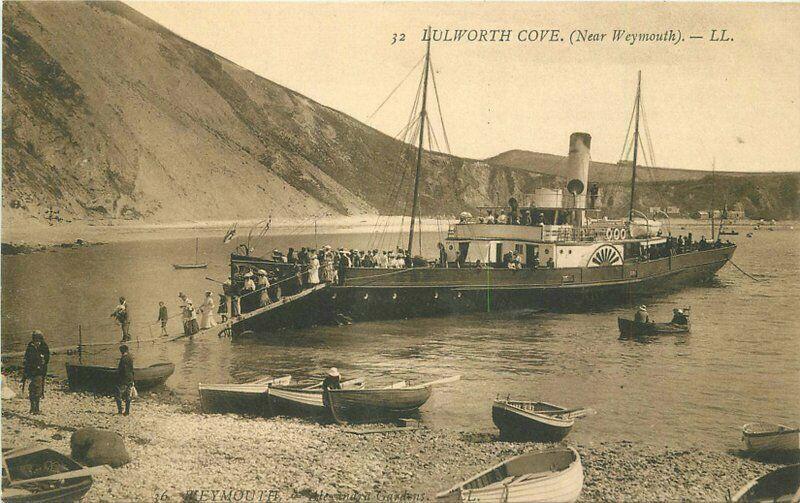 1920s Steamboat UK Lukworth Cove Weymouth Louis Levy Postcard 3086