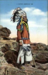 Native Americana Indian Costume Postcard