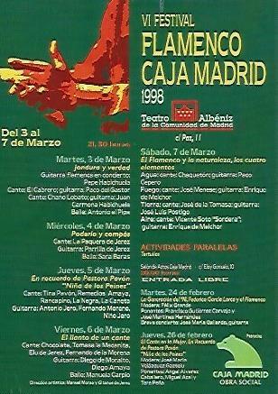 POSTAL PUBLICITARIA 55454: VI FESTIVAL FLAMENCO CAJA MADRID