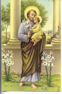Saint Joseph Modern Spanish religious postcard