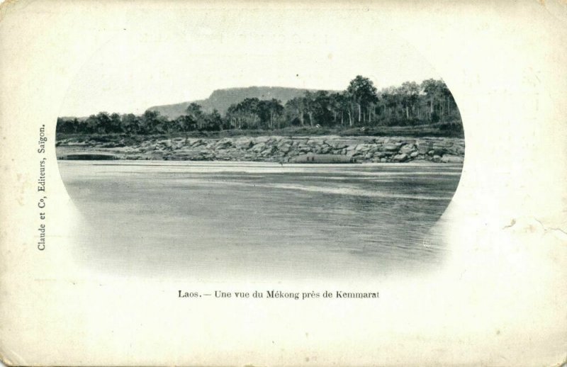 indochina, LAOS, Une vue du Mékong près de Kemmarat (1899) Postcard