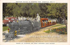 Miniature Railway in Riverside Park Janesville, Wisconsin, WI, USA Unused 