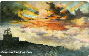 Sunrise on Pike's Peak - Colorado - pm 1910 - DB