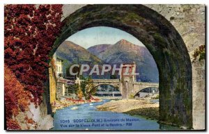 Old Postcard Sospel Menton Surroundings View of the old bridge and the Bevera