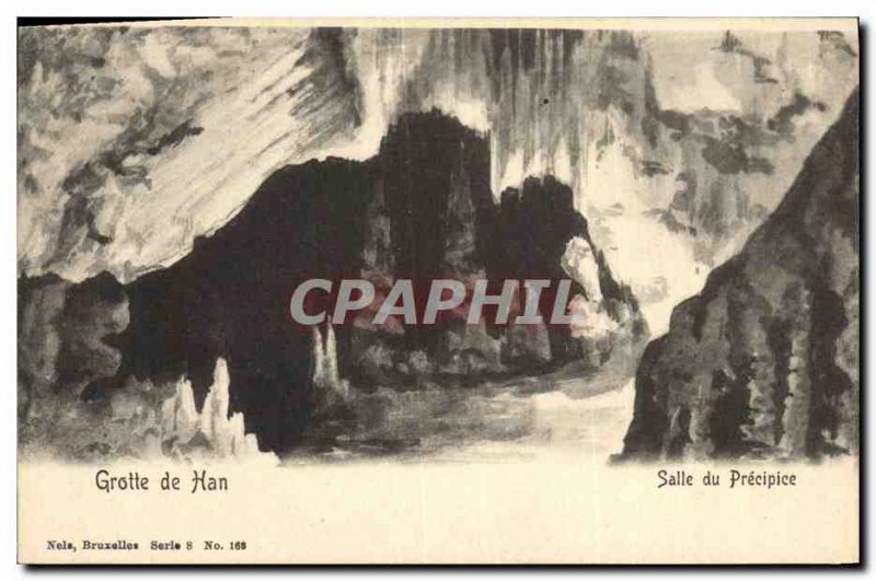 Old Postcard Cave Caves of Han Hall precipice