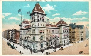 Vintage Postcard Post Office Postal Service Building Albany New York Union News