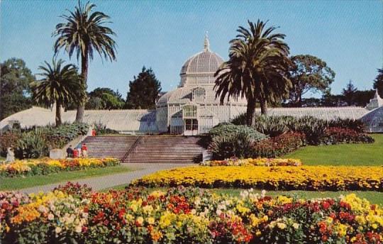 California San Francisco Conservatory Of Flowers Golden Gate Bridge