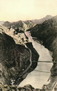 c. 1930's River Observation Hand Hoover Dam Colored Postcard F91