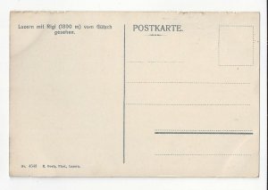 Switzerland Siusse Alpen Luzern Lucerne mit Rigi Vtg E Goetz Postcard c 1910
