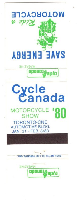 Cycle Canada, 1980, Motorcycle Show, Toronto, Ontario, Matchbook Cover