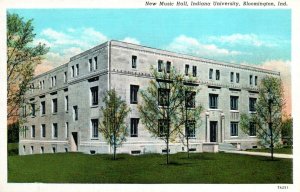 VINTAGE POSTCARD THE NEW MUSIC HALL AT INDIANA UNIVERSITY BLOOMINGTON c. 1930