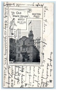 1903 Ye Old State House, Boston MA Fortress Monroe VA PMC Postcard 