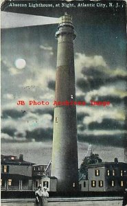 NJ, Atlantic City, New Jersey, Absecon Lighthouse, Night View, 1919 PM, Sithens