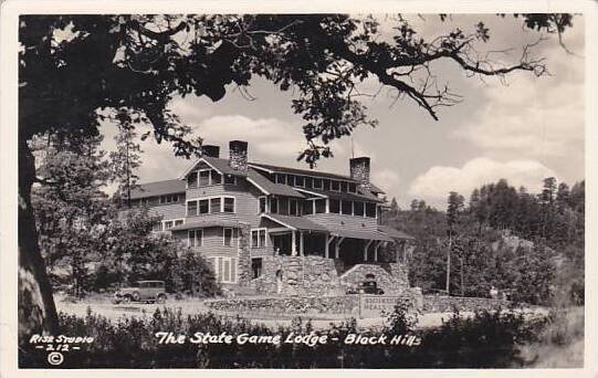 South Dakota State Game Lodge Black Hills Real Photo RPPC