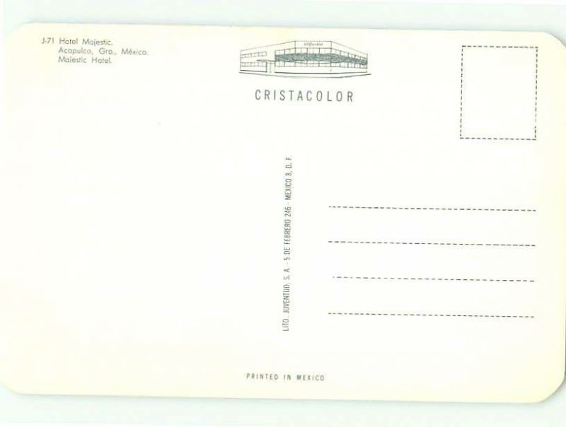 Unused Pre-1980 MAJESTIC HOTEL Acapulco MEXICO hr3394
