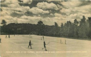 East Hampton Connecticut Tennis Courts Hilton's Vacation 1930s Postcard 21-10779