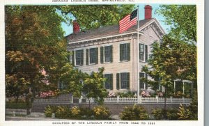 Springfield Illinois, View of Abraham Lincoln Home Vintage Postcard