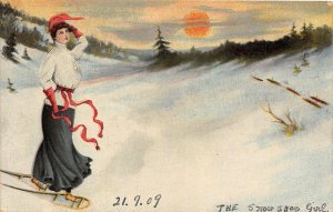 br105514 snow shoe  girl canada mount royal montreal  canada