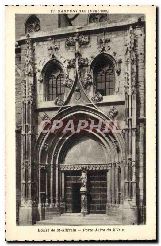 Postcard Old Judaica Carpentras Church of St Siffrein Jewish Jew 15th Gate