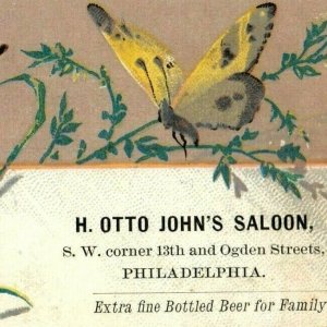 Lot Of 3 1870's H. Otto John's Saloon Extra Fine Bottled Beer Butterflies P169