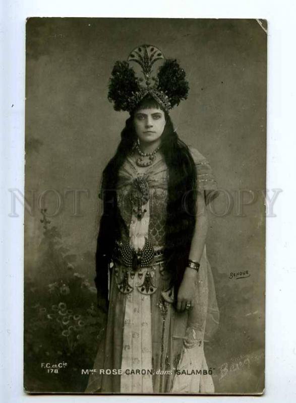 216108 Rose CARON French OPERA Singer SALAMMBO Vintage PHOTO