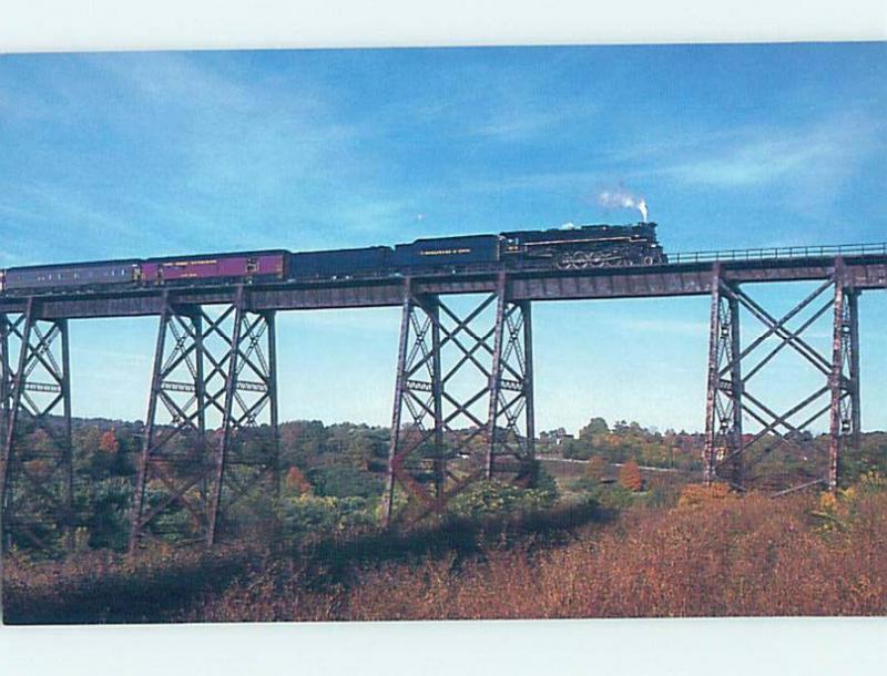 Unused 1997 STEAM TRAIN ON BRIDGE Hoboken New Jersey NJ H7787