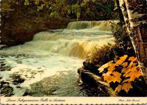 Michigan Upper Peninsula Lower Falls Of The Tanquamenon River In Autumn