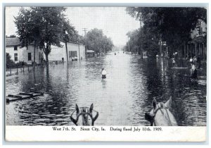 1909 West St. Flood Disaster Exterior Houses Sioux City Iowa IA Vintage Postcard