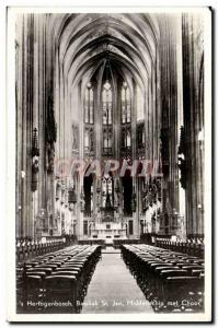 Old Postcard Hertogenbosch Netherlands Basiliek St Jan Middenchip puts Choor