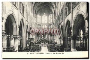Old Postcard Paris Saint Severin Great Nave