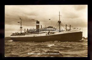 ca0203 - Ellerman Cargo Ship - City of Canterbury , built 1922 - postcard