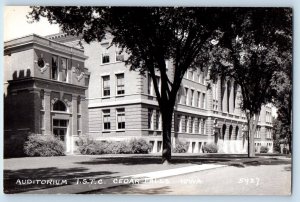 Cedar Falls Iowa IA Postcard RPPC Photo Auditorium I S T C Building c1940's