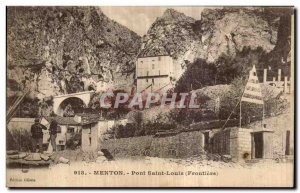 Old Postcard Menton Pont Saint-Louis Customs Customs Customs