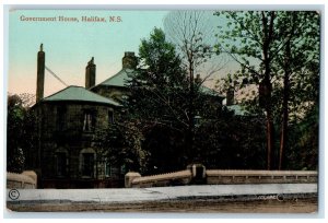 Government House Scene Street Halifax Nova Scotia Canada Antique Postcard