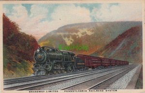 Postcard Train Broadway Limited Pennsylvania Railroad System 1925